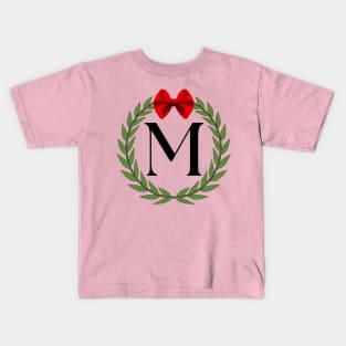 Letter M Wreath Monogram Kids T-Shirt